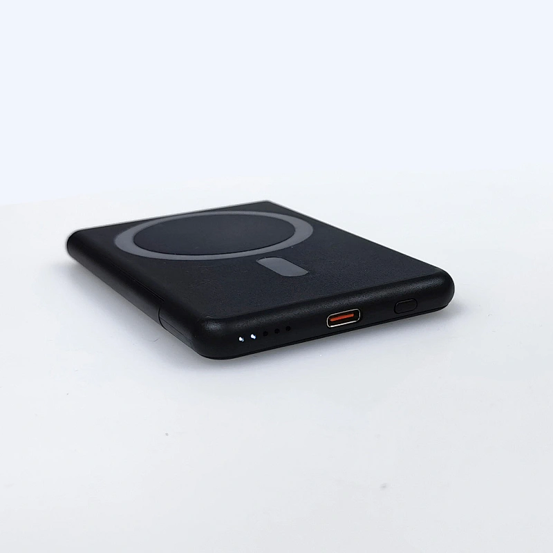 slim magsafe power bank , wireless powerbank 5000mAh , metal stainless steel power bank